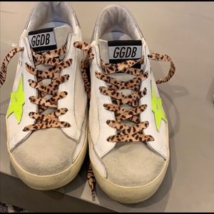 Size 38 Golden Goose - Green star + Cheetah laces